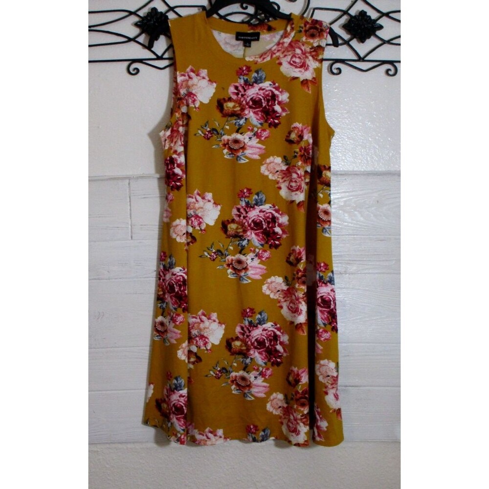 Fortune & Ivy Knit Dress Women's Size 1X Multicolor Floral Sleeveless Round Neck